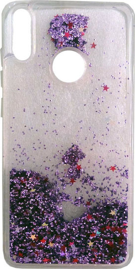 Liquid Glitter Umschlag Rückseite Silikon Lila (Huawei P Smart 2019 / Ehre 10 Lite)