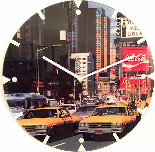 SP Souliotis New York Wall Clock Glass Multicolour Ø30cm