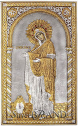 Virgin Mary Old Lady Silver Icon (Gold plated) 51x31cm