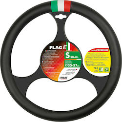 Lampa Car Steering Wheel Cover Σημαία Ιταλίας with Diameter 35-37cm Leatherette Black L3295.4