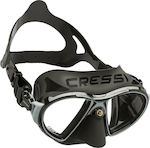 CressiSub Silicone Diving Mask Zeus Black Frame Silver Black DS475051