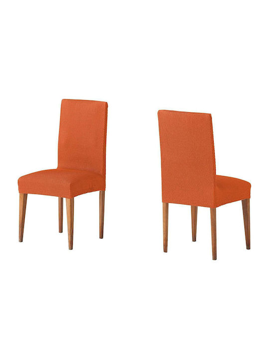 Mc Decor Ελαστικό Κάλυμμα Καρέκλας Tunez Πορτοκαλί με Πλάτη 2τμχ