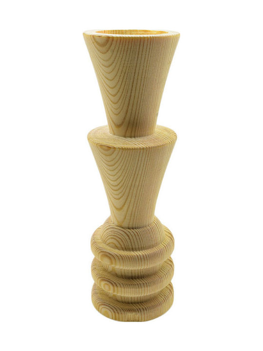 Decorative candlestick (resaux) made of solid Swedish wood 18 x 5,5 cm Double Fountain