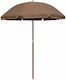 vidaXL Beach Umbrella Diameter 1.8m with UV Protection Beige
