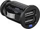 Goobay Auto-Ladegerät 24W 2.4A mit Anschlüssen: 2xUSB mit Kabel Typ-C,TC-TC Schwarz Farbe