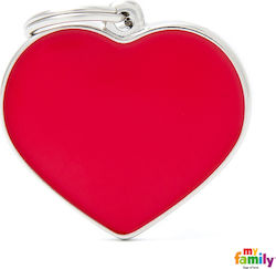 My Family Basic Handmade Large Dog ID Heart Red...