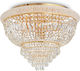 Ideal Lux Dubai PL24 Classic Ceiling Light with Socket E14 with Crystals 78pcs Gold