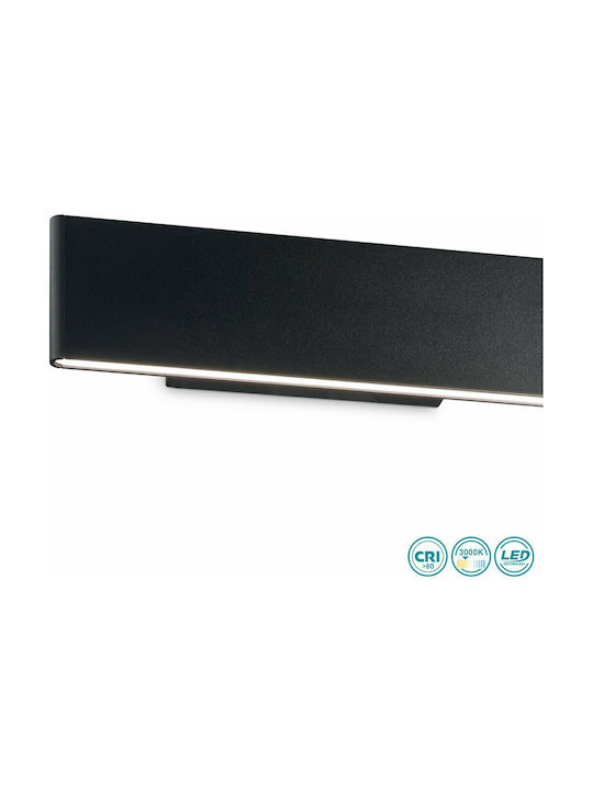 Ideal Lux Desk AP2 Modern Wall Lamp with Integrated LED and Warm White Light Black Black