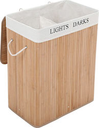 Songmics Καλάθι Απλύτων Bamboo Πτυσσόμενο 100lt με Καπάκι 52x32x62.5cm Καφέ