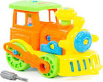 Polesie Plastic Construction Toy Colourful Train with Driver Orange for 3+ years