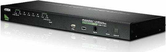 Aten 8-Port PS/2-USB VGA KVM Switch with Daisy-Chain Port and USB Peripheral Support