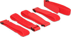 DeLock Legături Cablu Cu Velcro Din Plastic 300mmx20mm În Culoare Roșie 5 Bucăți 18705