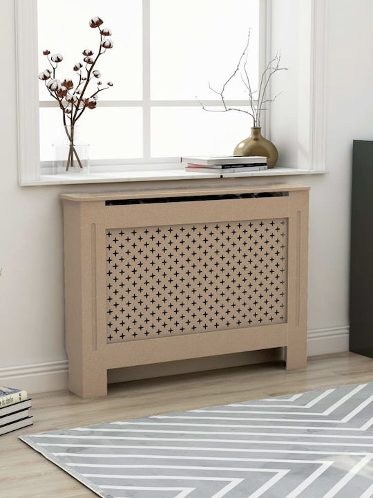 vidaXL Калориферен Капак от MDF Кафяв 112x19x81см