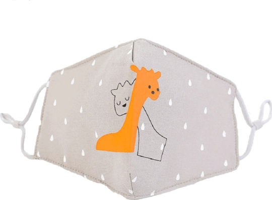 Natural Home Cotton Children's Mask with Adjustable Strap Protective Mask Fabric Kids Gray NAT20207 1pcs