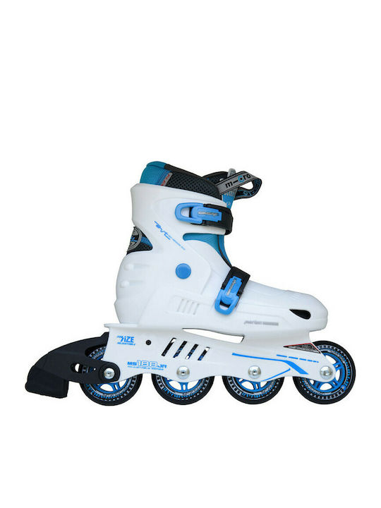 Micro Explore Kids Adjustable Inline Rollers White