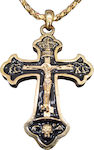 WALKING CROSS WITH BLACK ENAMEL