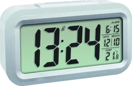 TFA Ceas De Masă Digital LCD Din Plastic Cu Ceas Deșteptător Alb 60.2553.02