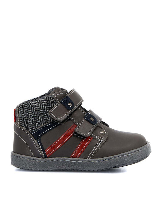 PAPISTAS KIDS BOOTS FOR BOY WITH GREY LEATHER