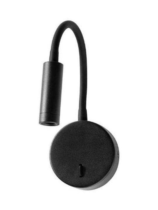 Fos me Modern Leuchte Wand mit Integrierter LED und Warmweißes Licht Schwarz 9x9x39cm
