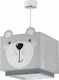 Ango Kids Plastic Single Ceiling Light E27 Little Teddy Gray 23W