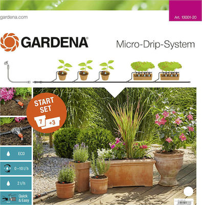 Gardena Micro-Drip Starter Set Flower Pots M Self-Irrigation System for Drop By Drop with Programmer 13001-20