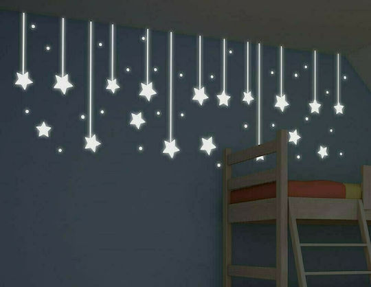 Ango Kids Vinyl Glow-in-the-Dark Wall Sticker Hanging Stars M 64pcs