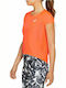 Future Tokyo Women's Crop T-shirt Fast Drying with Sheer Polka Dot Orange