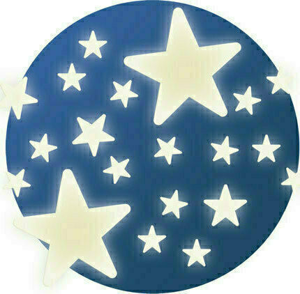 Djeco Kids Decorative Fluorescent Wall Stickers Stars 13x13cm 65 Pieces