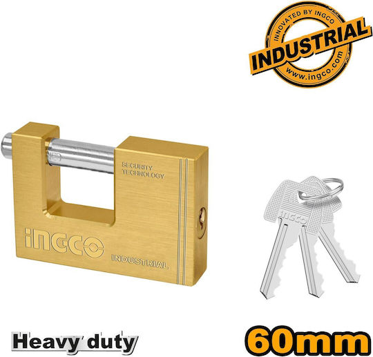 Ingco Steel Padlock Monoblock with Key 60mm 1pcs