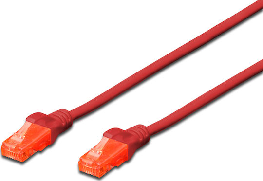 Digitus U/UTP Cat.6 (Gigabit) Network Cable Ethernet 1m Red