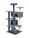 vidaXL Kratzbaum Katzenbäume Blau 5 Ebenen 67x67x125cm