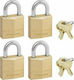 Master Lock 130EURQNOP Steel Padlock Brass with Key 30mm 4pcs
