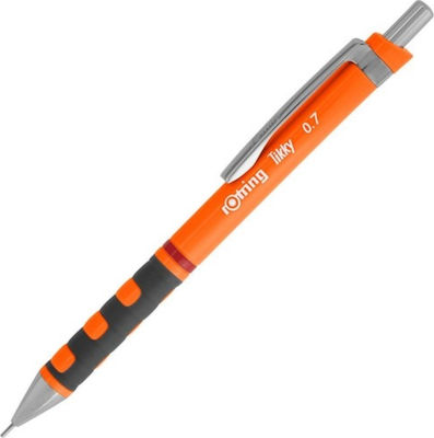 Rotring Tikky Mechanischer Bleistift zum Zeichnen 0.7mm mit Radiergummi Neon Orange