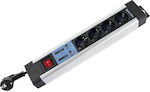 REV 4-Outlet Power Strip with USB Black