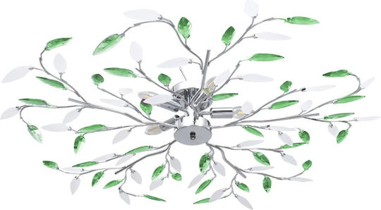 vidaXL Ceiling Mount Light 100cm Green with Socket E14