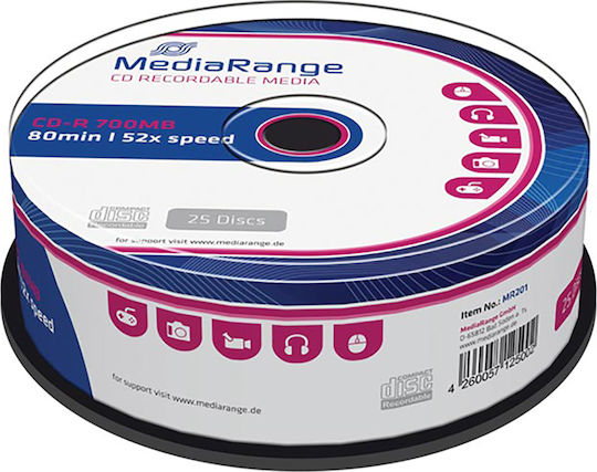 MediaRange Înregistrabile CD-R 52x 700MB Cutie pentru prăjituri 25buc