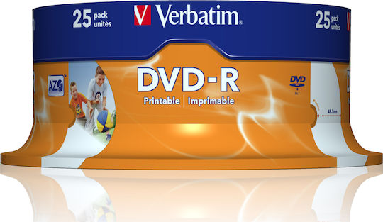 Verbatim Εγγράψιμα DVD-R 16x 4.7GB Cake Box 25τμχ