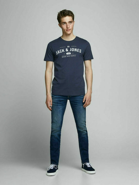 Jack & Jones Ανδρικό T-shirt Navy Blazer Με Στάμπα