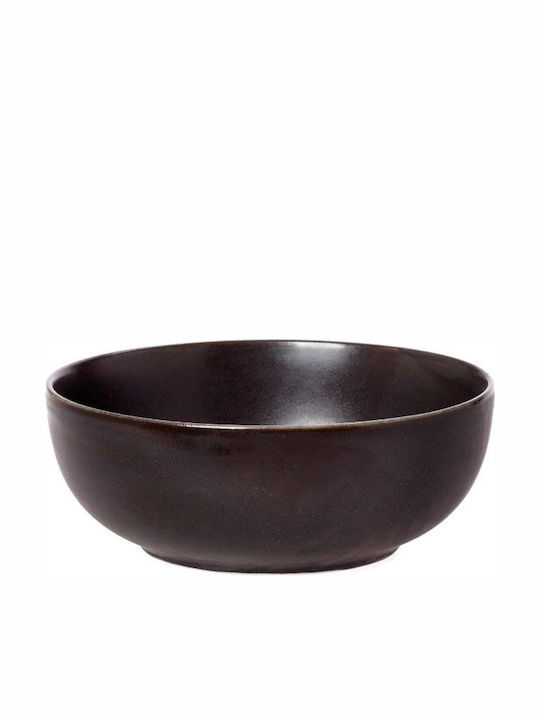 Cryspo Trio Cereal Serving Bowl Round made of Porcelain Black with Diameter 16cm
