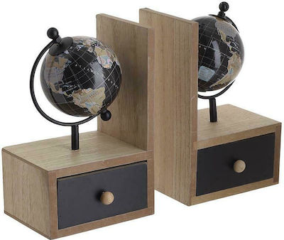 Wooden Bookend in Black Color 20x10x20cm.