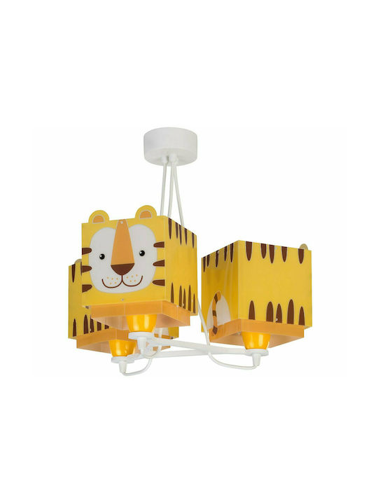 Ango Kids Plastic Chandelier Ceiling Light E27 Little Tiger Yellow 23W