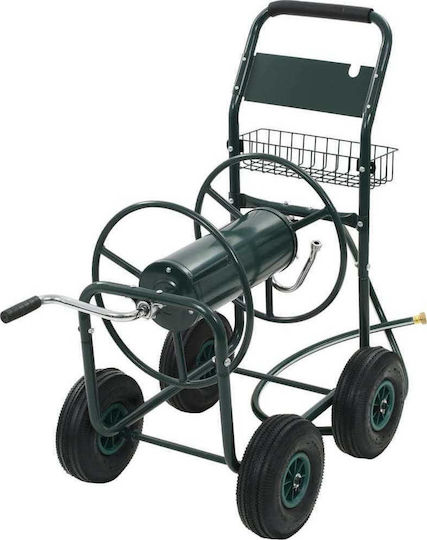 vidaXL Wheeled Garden Hose Reel with Hose 75m with Rewind Handle