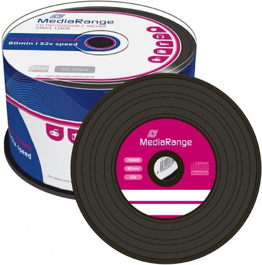 MediaRange Εγγράψιμα CD-R 52x 700MB Cake Box 50τμχ