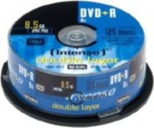Intenso Recordable DVD+R 8x Dual Layer 8.5GB Cake Box 25pcs