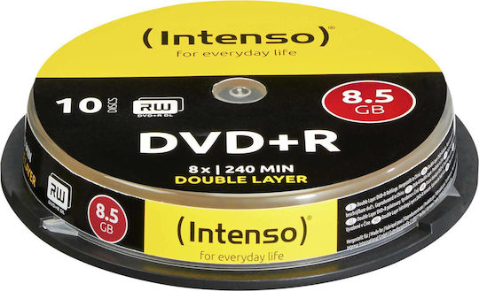 Intenso Recordable DVD+R 8x Dual Layer 8.5GB Cake Box 10pcs