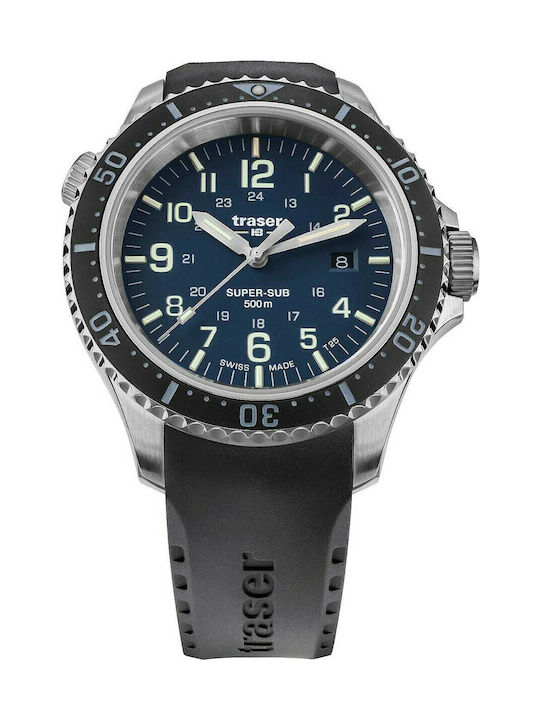 Traser P67 H3 T25 Ceas Barbati 46mm Baterie cu Curea Cauciuc Albastră