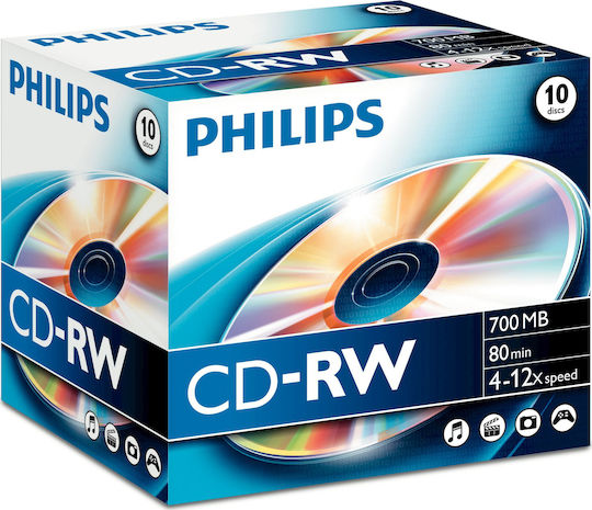 Philips Reinscripționabile CD-RW 12x 700MB 10buc CW7D2NJ10/00