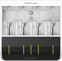 Ansmann Comfort Multi USB Charger 4 Batteries Ni-MH Size AA/AAA/D