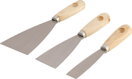 Suki Metallische Spatel mit Hölzernem Griff Set 3Stücke 30-50-80mm 1801376