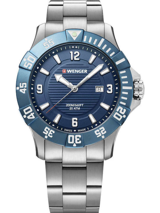 Wenger Seaforce Men's Watch 43mm Battery Silver